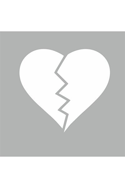 Reysa Tasarım ملصق سيارة قلب مكسور 15x13 سم أبيض