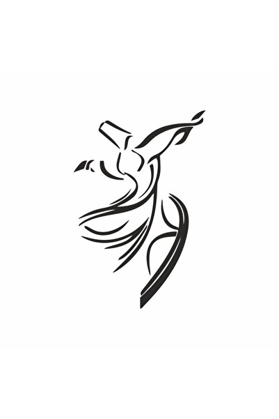 Reysa Tasarım ملصق صورة ظلية مولانا 13x19 سم أبيض