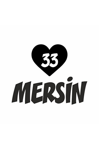 Reysa Tasarım 33 Mersin Car Sticker with Heart 20x15 Cm Black