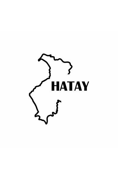 Reysa Tasarım Hatay Map Car Sticker 15x18 Cm Blue