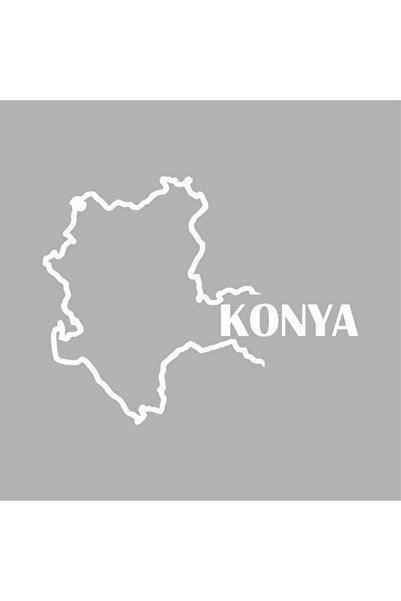 Reysa Tasarım ملصق سيارة لخريطة كونيا مقاس 17 × 13 سم باللون الأبيض