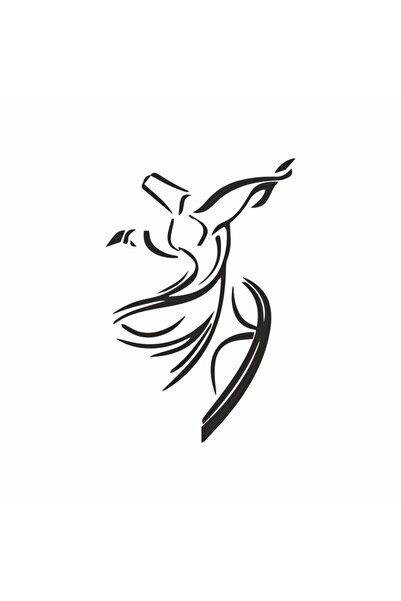 Reysa Tasarım ملصق صورة ظلية Mevlana مقاس 13x19 سم رمادي