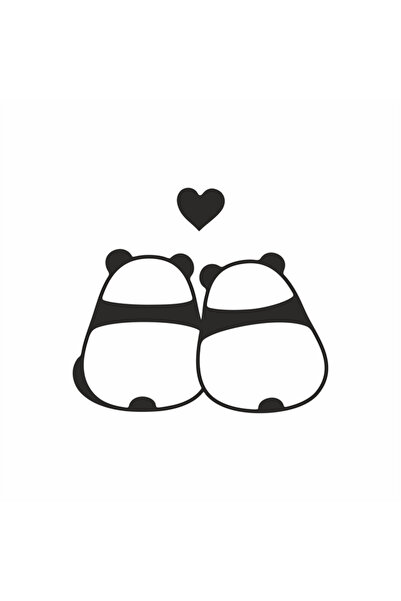 Reysa Tasarım ملصق سيارة باندا زوجين أزرق مقاس 16 × 14 سم