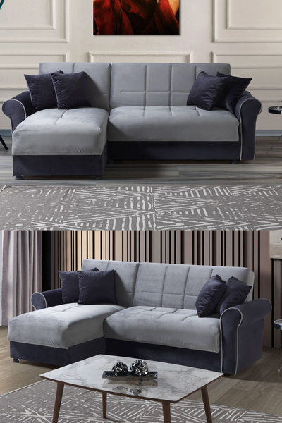 Eymense Petek Çekyatlı Yataklı Köşe Koltuk Takımı