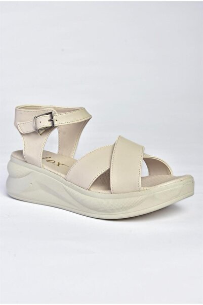 Fox Shoes P713330209 Beige Thick Sole Daily Women's Sandals