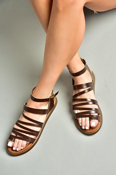 Fox Shoes S291016103 Brown Genuine Leather Women's Sandals