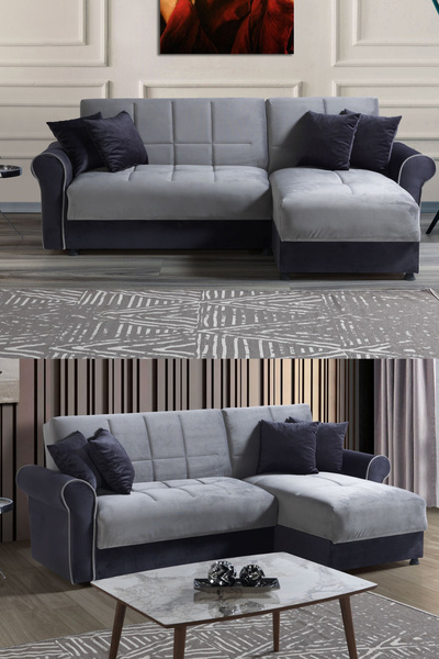 Eymense Petek Çekyatlı Yataklı Köşe Koltuk Takımı