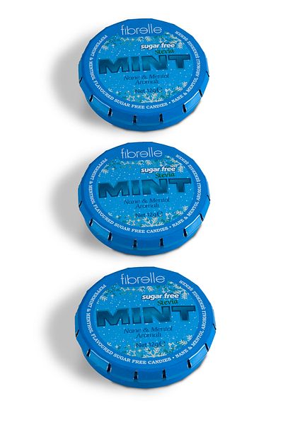 Fibrelle 3 Pieces of Sugar-Free Candy Mint with Stevia