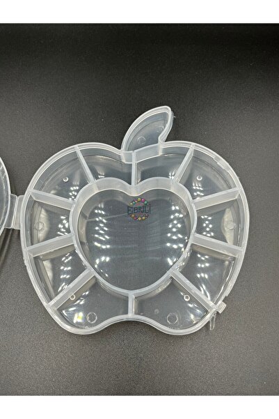 Ebruli Boncuk خرز مصنوع من خرز فيمو على شكل صندوق منقوش على شكل تفاحة (12 حجر...