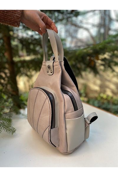 HNB Bag Women's Backpack Model Mv059 Light Gray