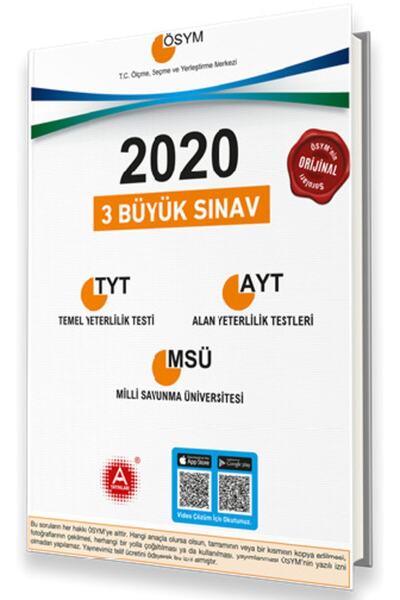 A Yayınları 2020 Üç Büyük Sınav Çıkmış Sorular