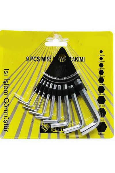 Neler Geldi Neler 9 Piece Steel Allen Set Short Flat Corner Allen Key Set 1.5mm-8mm Allen Set Allen Key