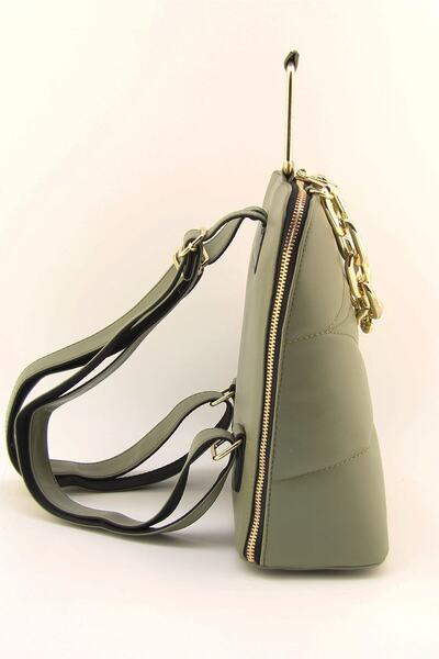 HNB Women's Khaki Quilted Molded Backpack (HANDBAG GIFT)