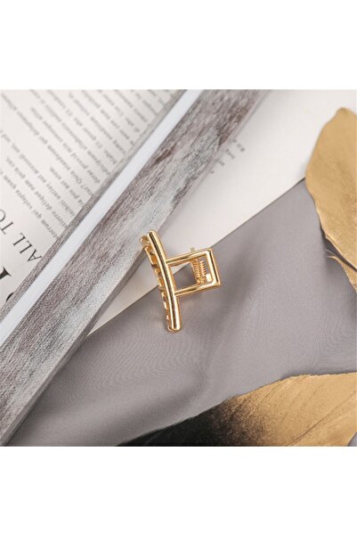 GÜLPEŞE Küçük T Gold Metal Mandal Toka 1. Sınıf Yaylı Topuz Tokası