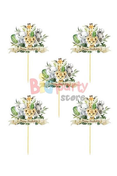 Big Party Baby Animal Speech Bubble Φύλλο Τυπωμένο 5 τεμαχίων
