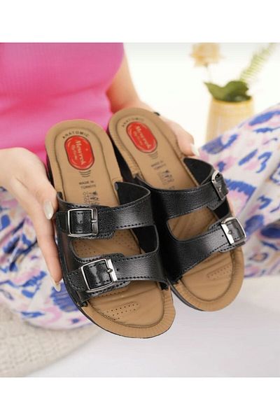mustey papuci de damă din piele moale cu talpa anatomica ultra lux