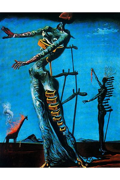 MARCEL SANAT Salvador Dali Burning Giraffe - Woman with Drawers Diamond Mosaic Painting 41X53Cm