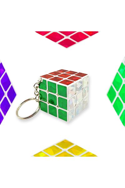 Limmy Metallic Intelligence Cube Mini Keychain (Patience Cube) 3.5x3.5 cm Keychain - 1 Piece