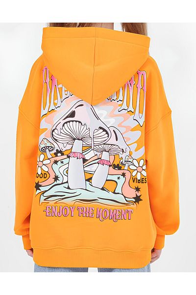 DMB BOYS & GIRLS ÇAREN KİDS 3 ROPE CHARGED PRINT DETAIL OVERSIZE GIRL'S SWEATSHIRT