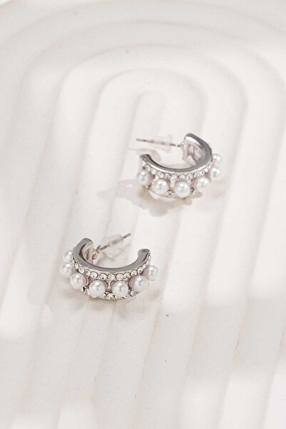 MRK İncili Yarım Halka Küpe