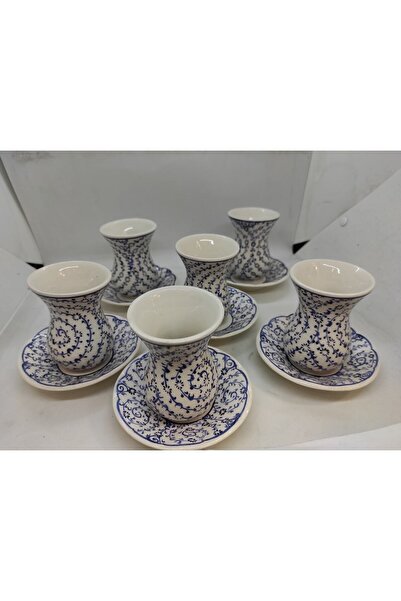 Dost Art Hediyelik Çay Bardağı 6'li El Yapımı Çini Haliç Desen