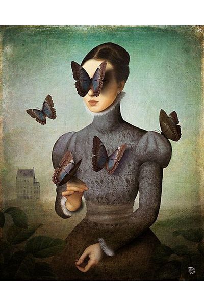 Marcel Kristal Tablo Woman and Butterflies Marcel Art Diamond Mosaic Painting 51X64Cm
