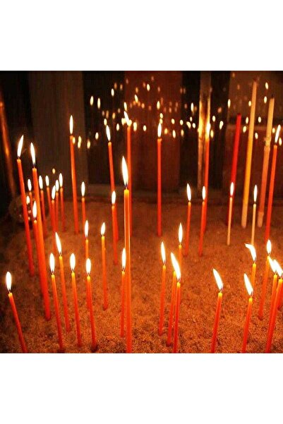 Kuzey 20cm 8 Pcs Church Red Candles Kırmızı Arınma Mumu 8 Adet Kırmızı Ince M...