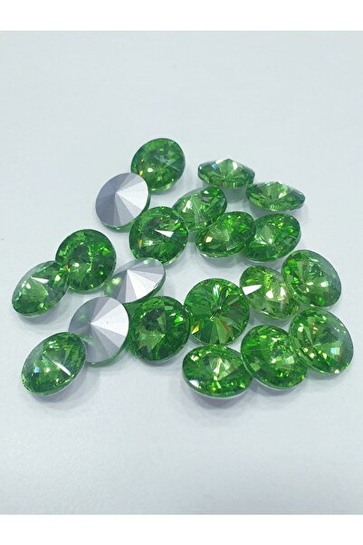 CRYSTALSHOP 12mm okrugli konusni kamen - pistacija zelena (50 kom)