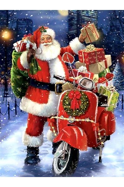 Marcel Kristal Tablo Santa Claus in the City Marcel Art Diamond Mosaic Painting 38X51Cm
