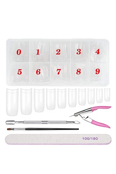 Nail Master Fransız Protez Makas Tips Şeffaf Tırnak Eti Itici 100/180 Törpü J...