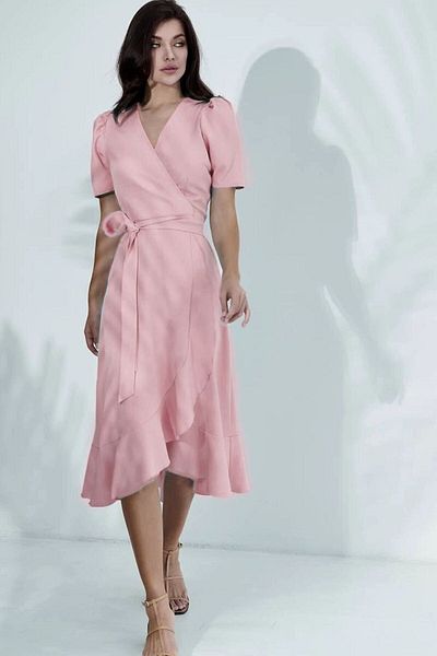 zks grup tekstil Φόρεμα Milla με φούστα Powder Valon Sashed Plus Size