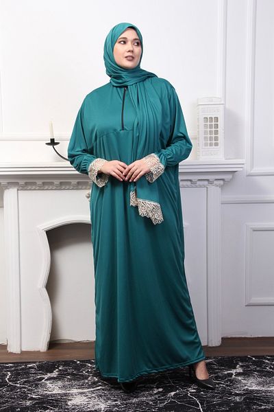 Kutay Collection Stylish Solid Color Women's Prayer Dress with Headscarf