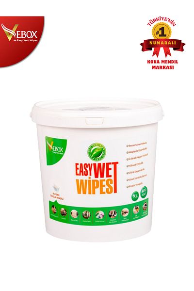 VEBOX Easy Wet Wipes Bucket Wet Wipes White Soap Scented Eco Series 300 pcs