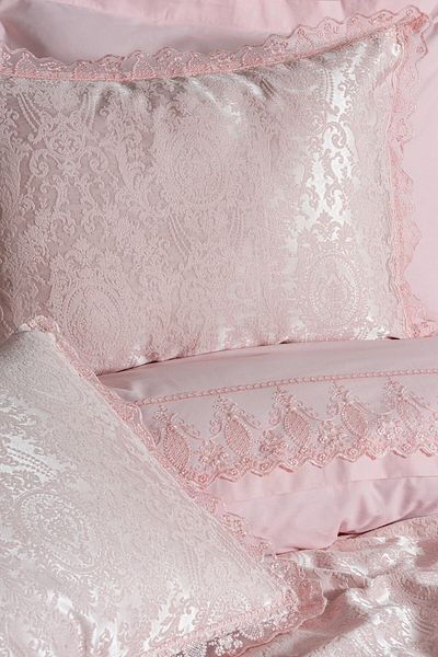 Cotton Box Chi Chi Double Pique Duvet Cover Set Silva Pudra