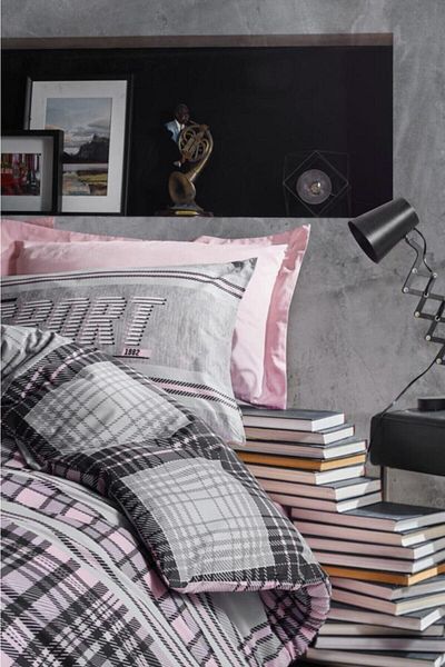 Cotton Box Andrea - Dried Rose Masculine Double Duvet Cover Set