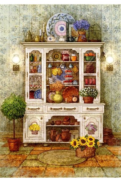 MARCEL SANAT Vintage Diamond Mosaic Painting - Kitchen Cabinet 41x56cm