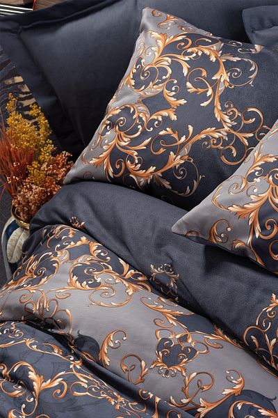 Cotton Box Σετ Παπλωματοθήκη Σατέν Sarina Navy Blue