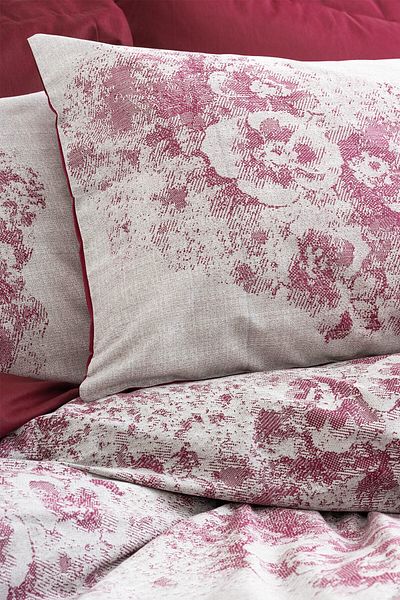 Cotton Box Dual Double Duvet Cover Set Vilda Bordeaux