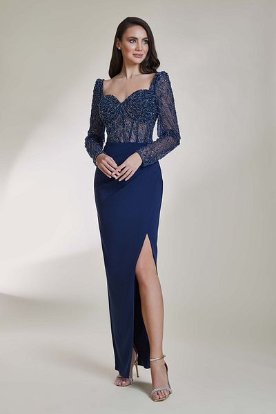 Kenzel Evening Dress 9053-Navy Blue
