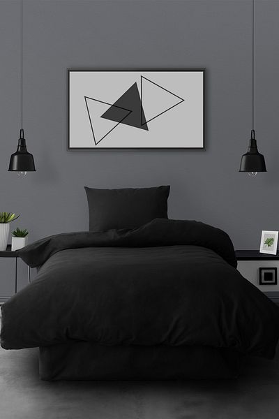 Cozy Home Ranforce Black Single Duvet Cover Set - Simple