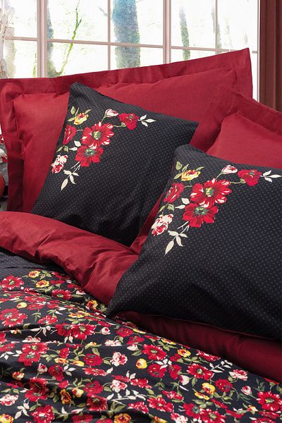 Cotton Box Feminine Single Duvet Cover Set Desire Red
