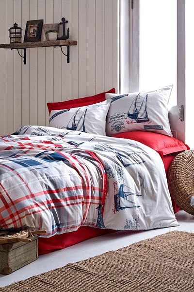 Cotton Box Maritime Ranforce Double Duvet Cover Set Alesta