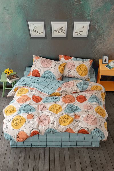 Cozy Home Set cuvertură de pilota cu cearșaf dublu elastic Modern Mint