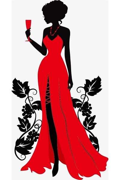 Marcel Kristal Tablo Red Woman Diamond Mosaic Painting 20X38Cm