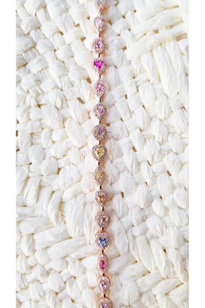 MorMajor Silver İTHAL RENKLİ FİGÜRLÜ FANCY KESİM TAŞLI GÜMÜŞ BİLEKLİK