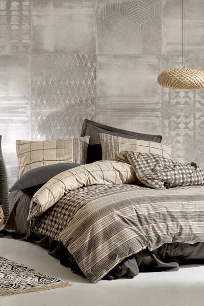 Cotton Box Rina - Antrasit Toprak Serisi Çift Kişilik Nevresim Takımı