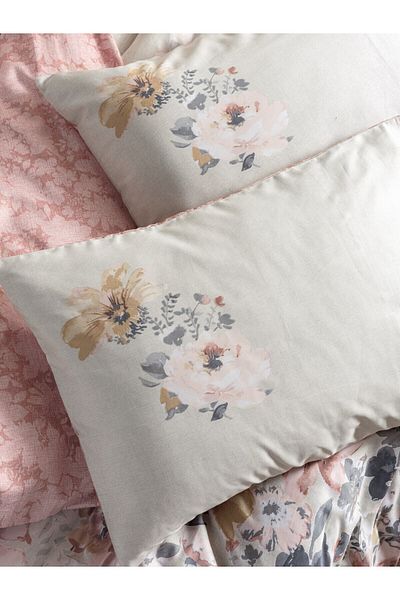 Cotton Box Satin Double Duvet Cover Set Dalya Pudra