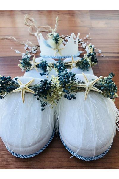 Hüner aksesuar Mother's Slippers Crown with Starfish Bud and Baby Boy Prince Crown
