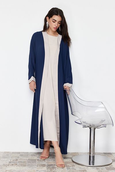 Trendyol Modest Marineblaue, einteilige, lange Kappe ohne Kleid - Ferace/Abaya TCTSS24KF00009