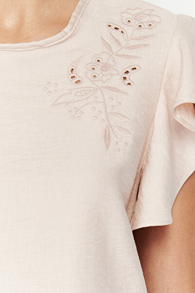 Trendyol Collection Beige Lace Woven Blouse TWOSS21BZ1300